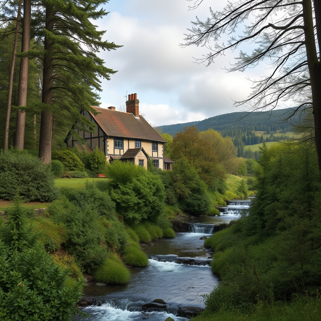 Historic Tudor farmhouse with waterfall and woodland for sale